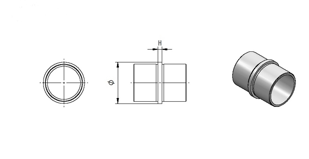 Handlaufkupplung V2A 48-3 x 2-0 mm geschliffen zum Kleben-11-3372-A.4
