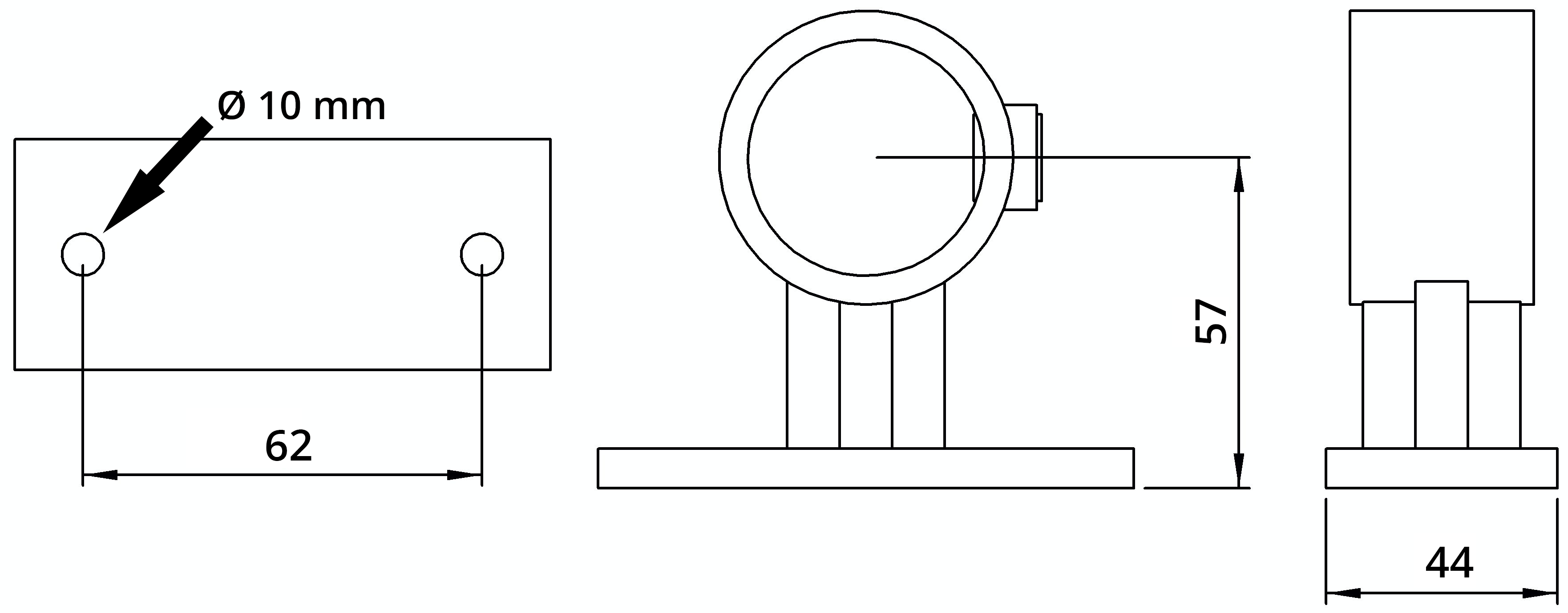 Rohrverbinder - Handlaufhalterung Befestigungsschraube 90° - 143WB34 - 33-7 mm - 1- - Feuerverzinkt u. Elektrogalvanisiert-143WB34