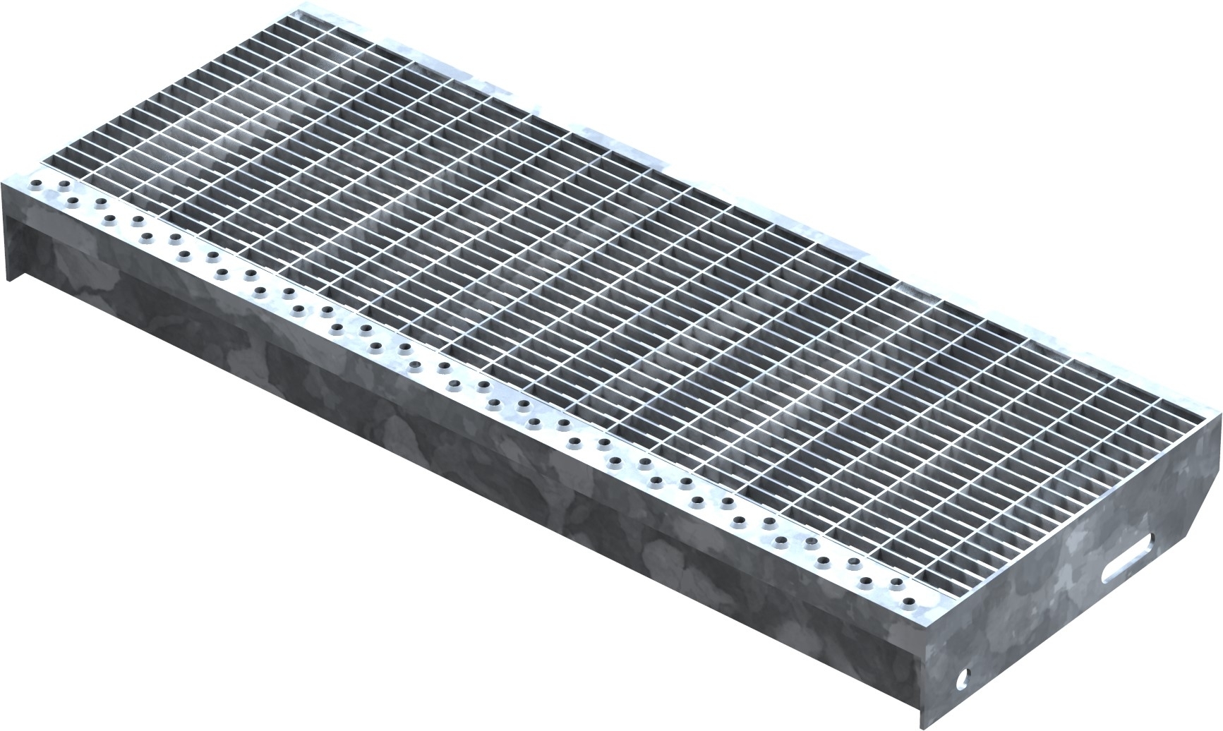 Gitterroststufe Treppenstufe Masse- 700x270 mm 30-10 mm S235JR -St37-2- im Vollbad feuerverzinkt-40-702731.7