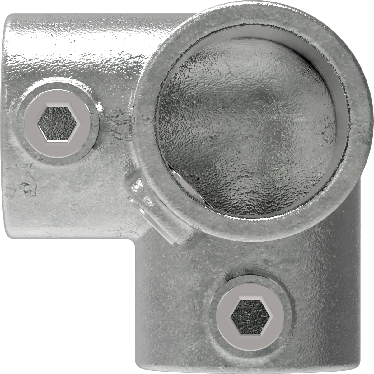 Rohrverbinder - Dreiweg-Eckstueck 90° - 128D48 - 48-3 mm - 1 1-2- - Feuerverzinkt u. Elektrogalvanisiert-128D48