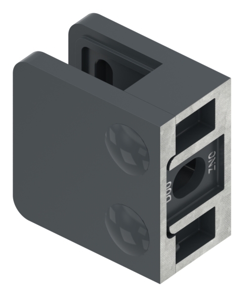 Glasklemme Zinkdruckguss 45 x 45 x 27 mm gerade RAL 7016 matt-88-111100-ZN0.7016