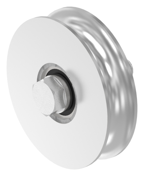 Schiebetorrolle Edelstahl V4A  100 mm Rundrille  20 mm 2 Kugellager-88-11341-100.V4A