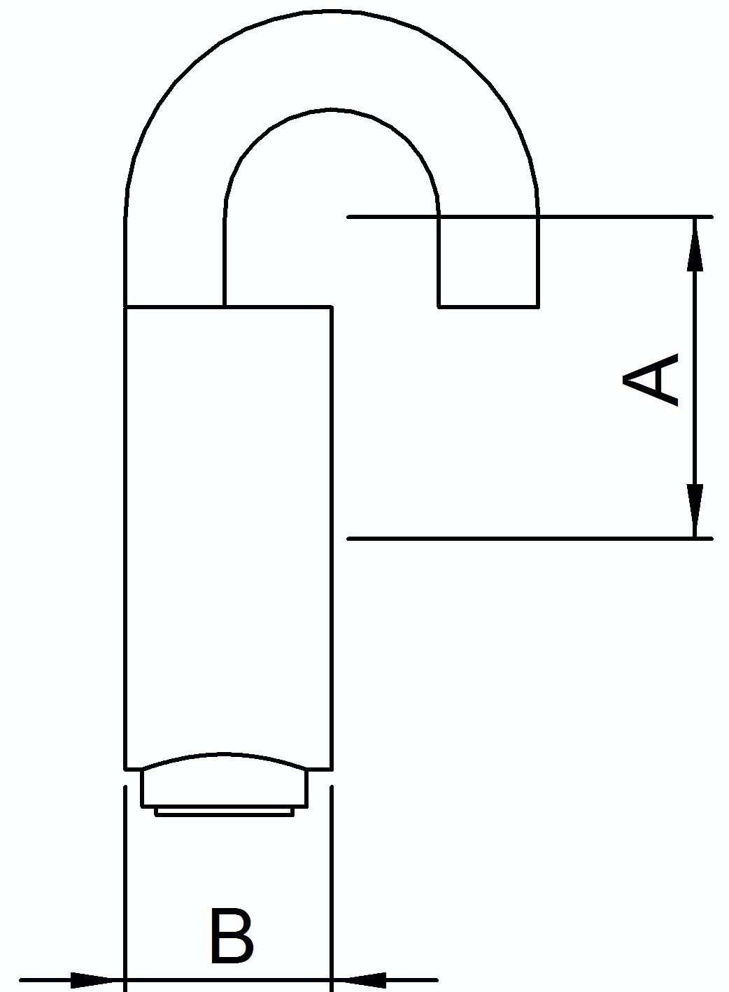 Rohrverbinder Stellring mit Haken Ø 17-2 mm -3-8- - Temperguss verzinkt - 182S17-182S17