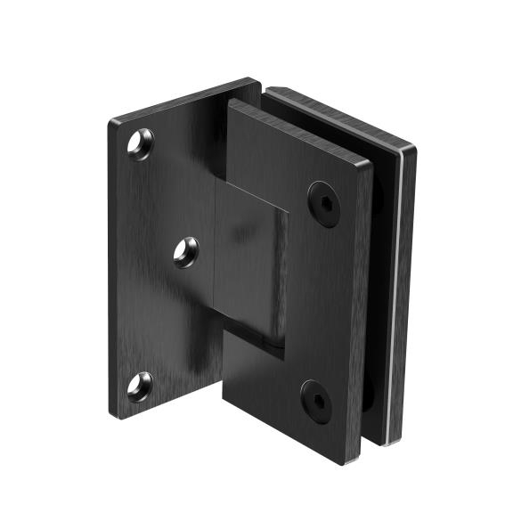 Glastuerscharnier Glas-Glas 90° Schwarz Edelstahl AISI 304 fuer 8-10mm Glas-89-11GSBLACKDB9906SB-A.4