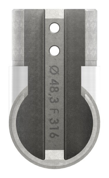 Rahmenecke 90° - vertikal - fuer Nutrohr Ø 48-3 mm - V4A-12-2316.1