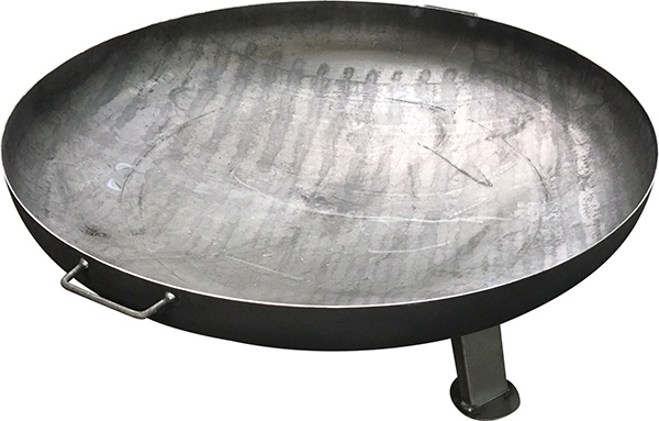 Feuerschale Stahl roh Ø 1200 x 3-0 mm mit Fuessen und Haltegriffen-88-11FS.1200
