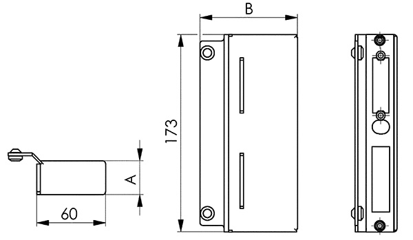 Gegenkasten - Masse- 40x60x173 mm - Stahl -Roh- S235JR - AMF Artikel- 10330-30-3379.8