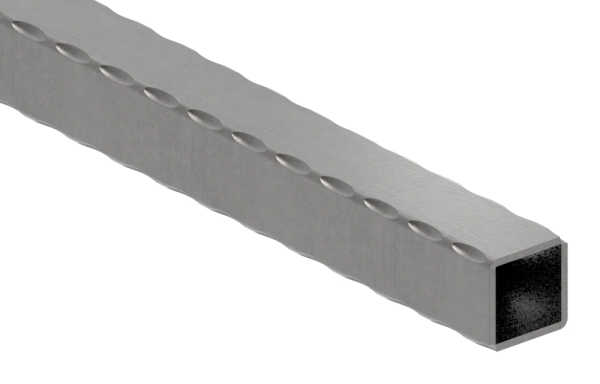 Quadratrohr gehaemmert 30x30x2-5 mm 6000 mm Stahl S235JR- roh-30-1563.8