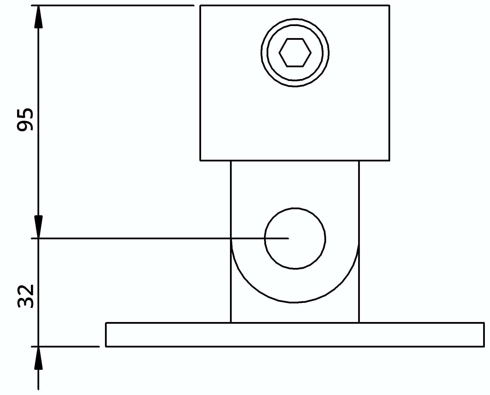 Rohrverbinder - Gelenkfuss - 169E60 - 60-3 mm - 2- - Feuerverzinkt u. Elektrogalvanisiert-169E60