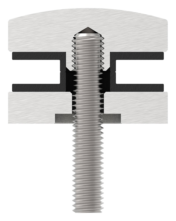 Glaspunkthalter Ø 40 mm- V2A- Anschluss- Rohr Ø 42-4 mm-88-1160231.240