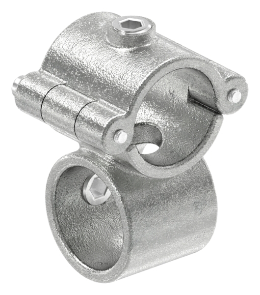 Kreuzverbinder Temperguss fuer Rohr Ø 42-4 mm aufklappbar feuer- und elektroverzinkt-88-11137.C42