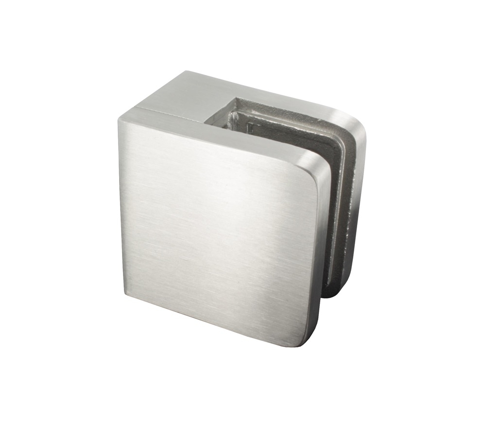 Glasklemme 45x45x27 mm Flach - gerade- fuer 10-00 mm ESG Glas-18-21-0.10