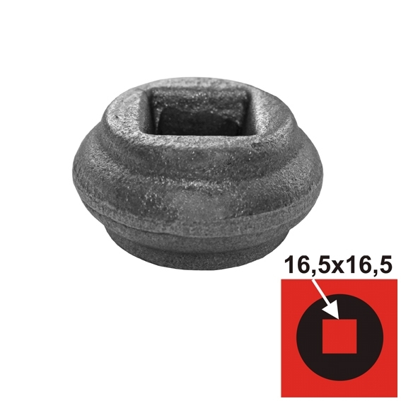Stahl Steckelement quadratisch 14-5x14-5mm- Ø 40mm- H 21mm-89-11E4016165X165-A.4