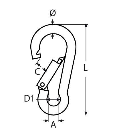 Karabinerhaken Laenge- 30 - 140 mm V4A - Verkauf in VPEs-66-64-411.8249