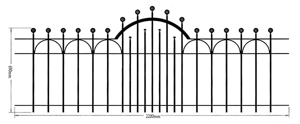 Zaunfeld Stahl roh 690 x 2200 mm-88.111671