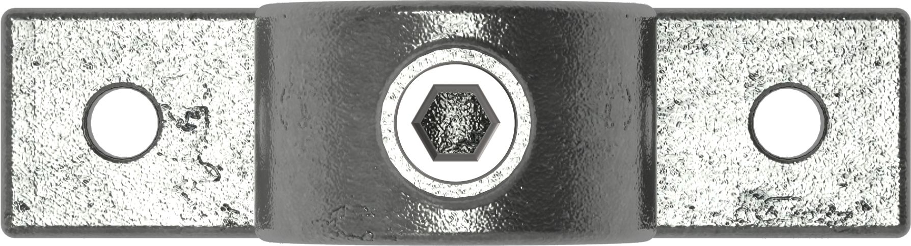 Rohrverbinder - Befestigungsring mit Flansch 2 Bohrungen - 198A27 - 26-9 mm - 3-4- - Feuerverzinkt u. Elektrogalvanisiert-198A27