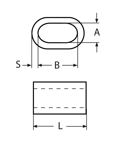 Pressklemme Presshuelle Edelstahl Laenge- 5 - 42 mm V4A - Verkauf in VPEs-66-64-411.8470