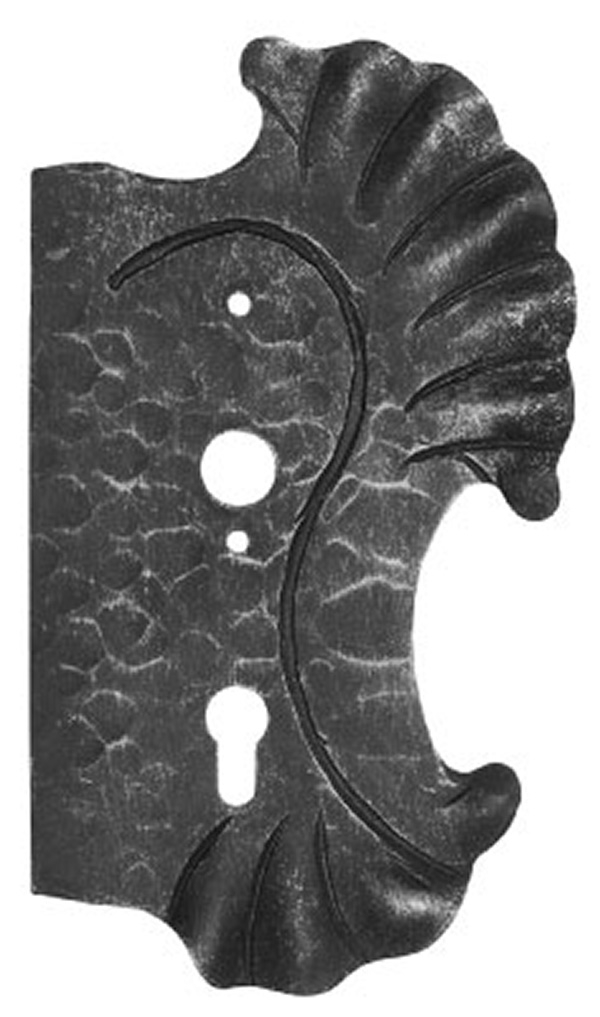 Schlossplatte rechts - Masse- 155x270x4 mm - Dornmass- 60 mm - Stahl S235JR- roh-30-3327-R.8