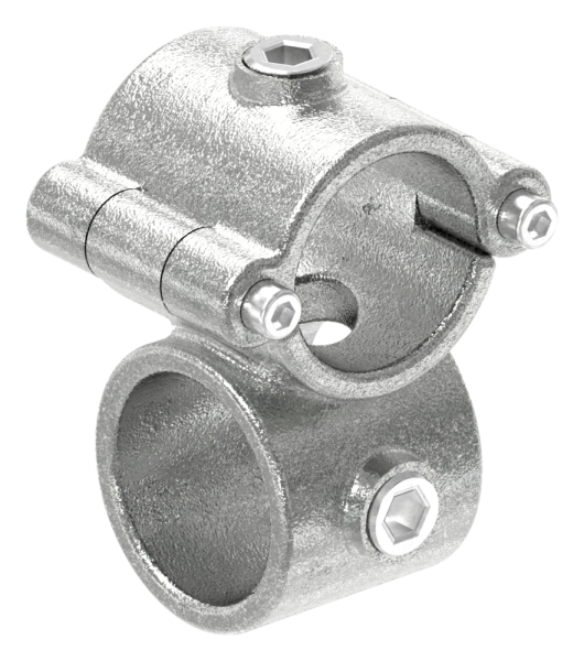 Kreuzverbinder Temperguss fuer Rohr Ø 42-4 mm aufklappbar feuer- und elektroverzinkt-88-11137.C42