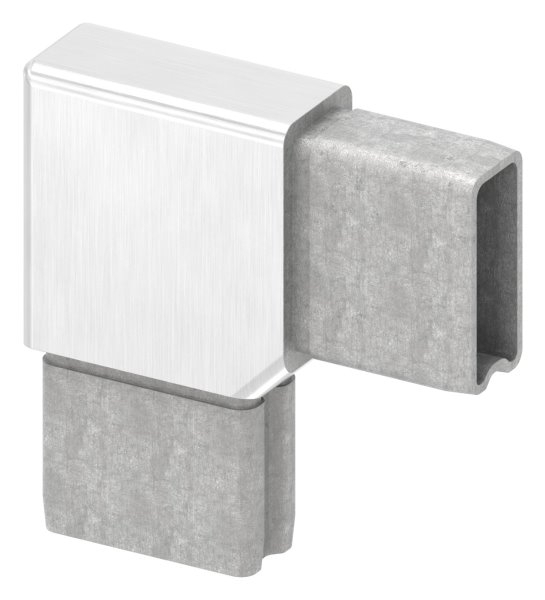 Steckverbinder 90° V4A 40 x 20 x 2 mm fuer Rechteckrohr-88.1110124020