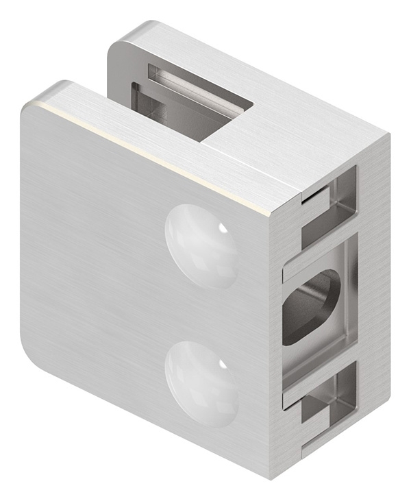 Glasklemme V2A 45 x 45 x 26 mm gerade mit AbZ inkl- Schrauben-10-3000.4ABZ