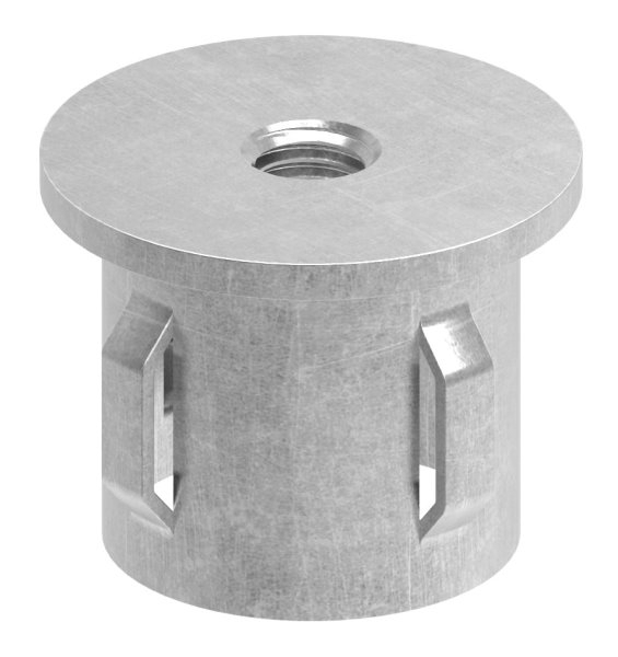 Stahlstopfen flach - mit M8 - fuer Rundrohr Ø 33-7x1-8-2-2 mm - Stahl S235JR- roh-30-2930.8