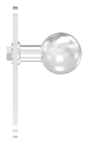 Tuerknopf Edelstahl V2A Ø 50 mm mit Langschild feststehend geschliffen Korn 240-88-1156644.240