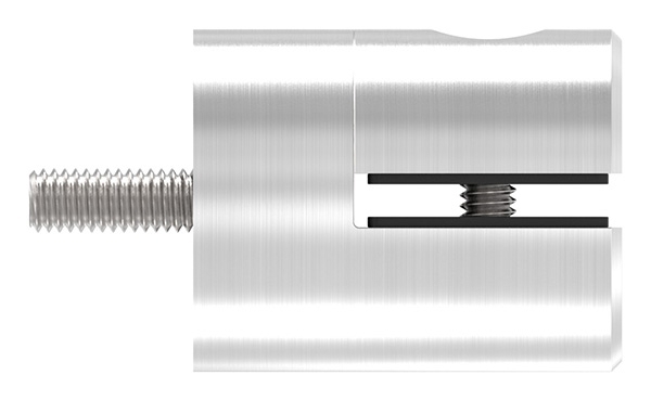 Blechhalter - Plattenhalter Ø 32 mm Edelstahl V2A – Anschluss flach - geradeinkl- Schrauben - Gummieinlage-12-2110.4