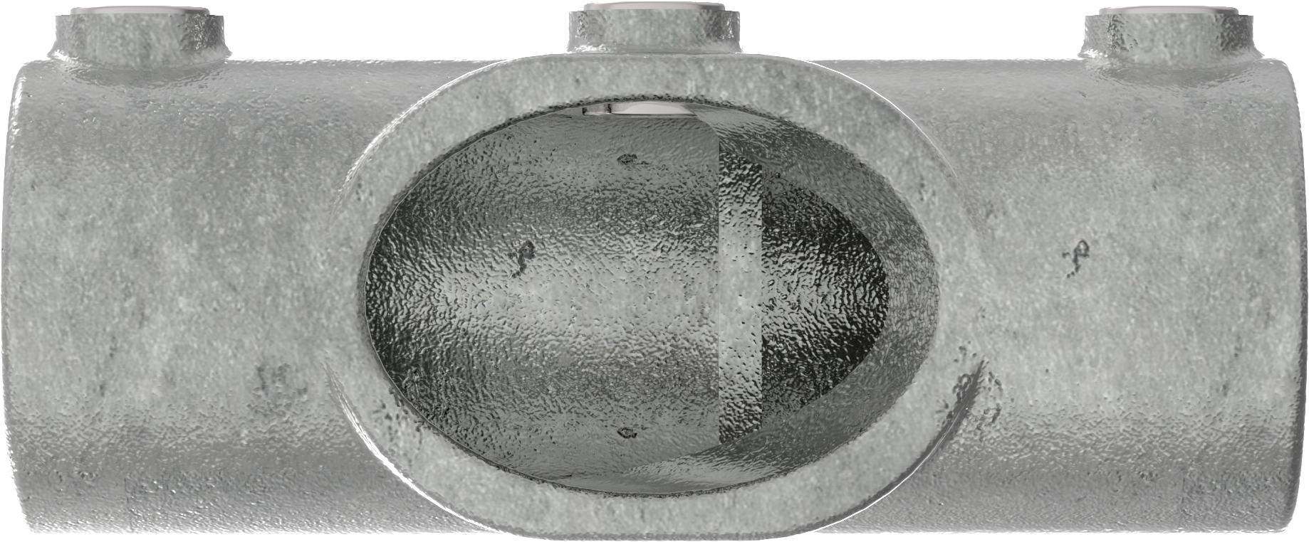 Rohrverbinder T-Stueck 30-45° Ø 33-7 mm -1- - Temperguss verzinkt - 127B34-127B34