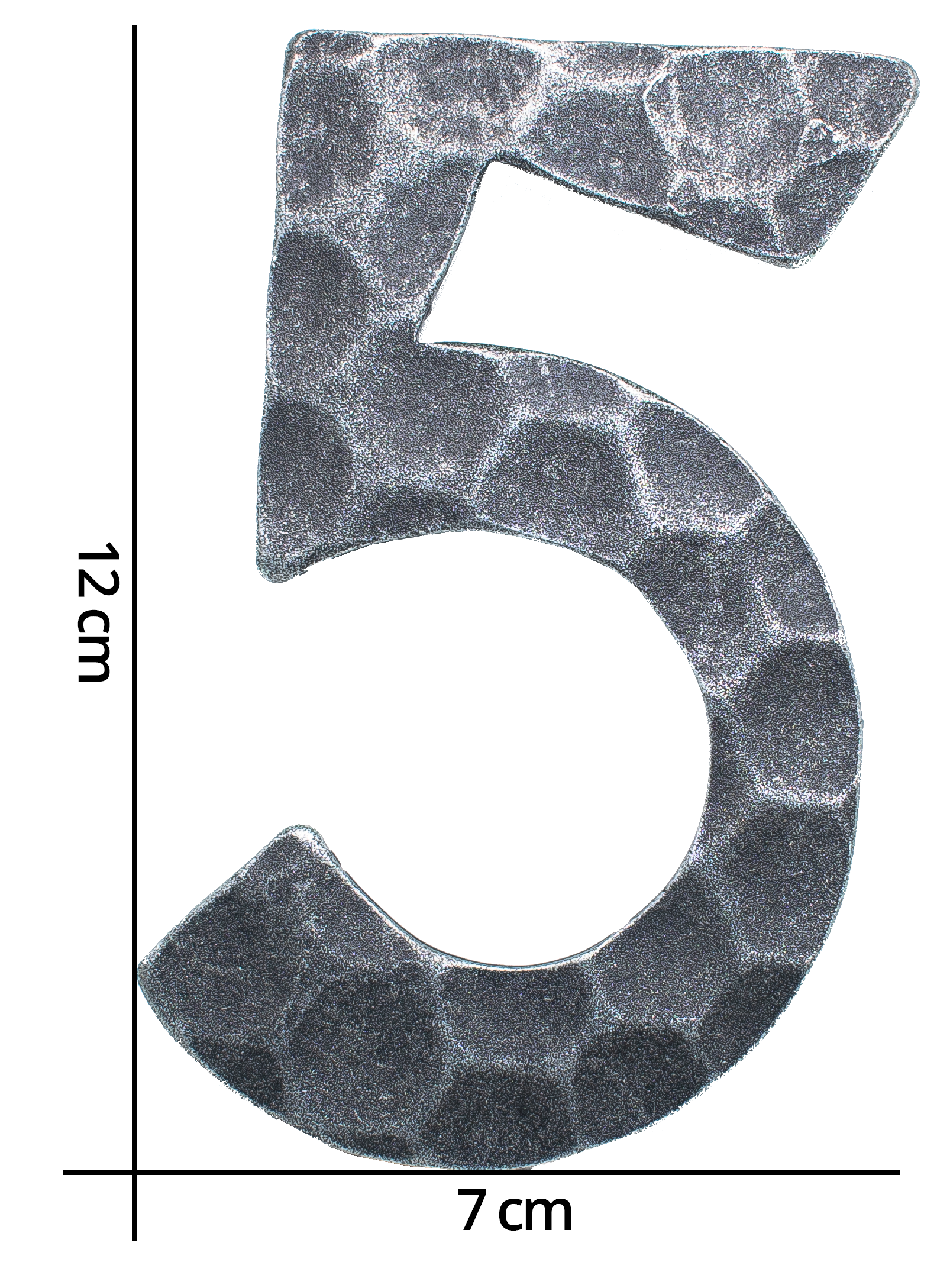 Hausnummer 5 - Abmessung 12x8 cm - Material 4 mm gehaemmert - Stahl -Roh- S235JR-30-3115.8