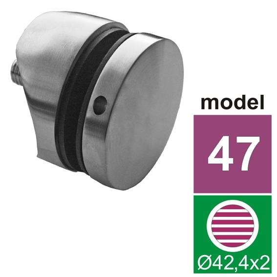Punktglashalter Edelstahl AISI 316 D50 mm fuer Ø 42-4 mm Pfosten Glas 8-17-52 mm Modell 47-89-11A140747242-A.4