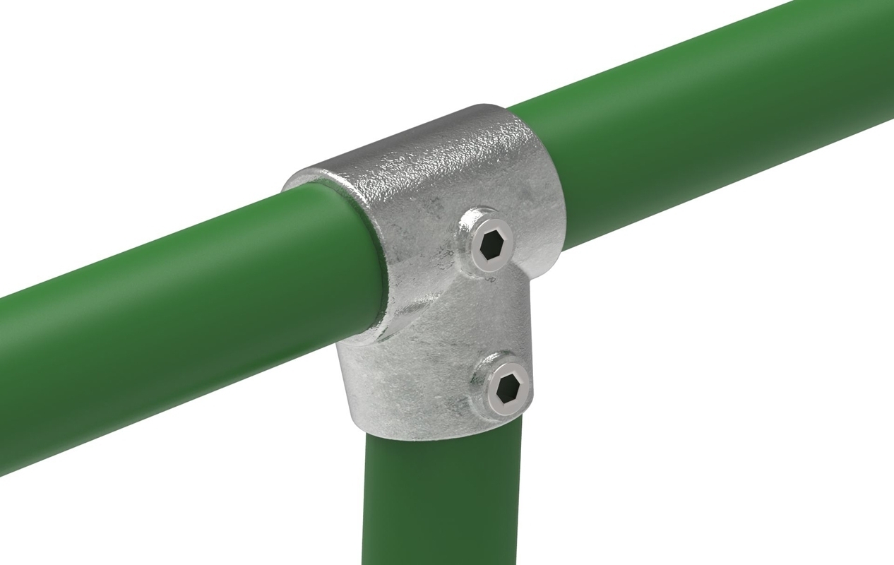 Rohrverbinder - T-Stueck kurz verstellbar 0-11° - 153 - 33-7 mm - 48-3 mm - 1- - 1 1-2- - Feuerverzinkt u. Elektrogalvanisiert-153