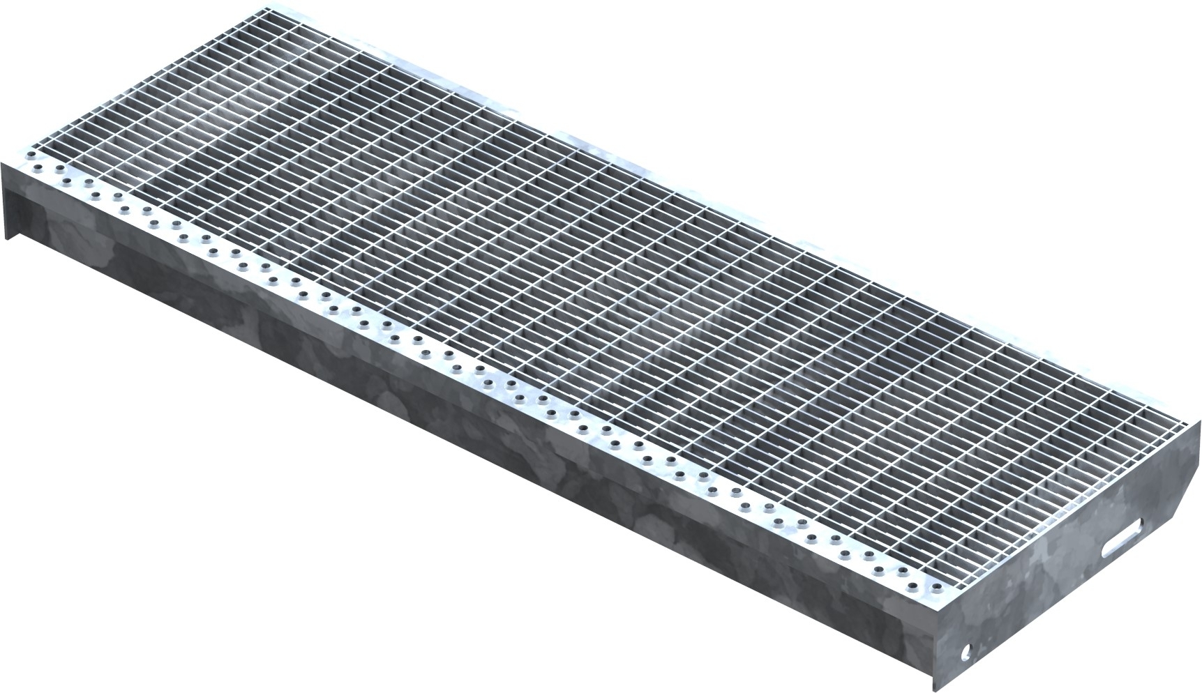 Gitterroststufe Treppenstufe Masse- 900x305 mm 30-10 mm S235JR -St37-2- im Vollbad feuerverzinkt-40-903031.7