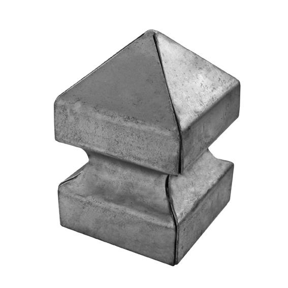 Pfostendeckel Stahl 100x100 mm- roh- H- 136 mm- T- 1-7 mm-89-11E2262100X100-A.4