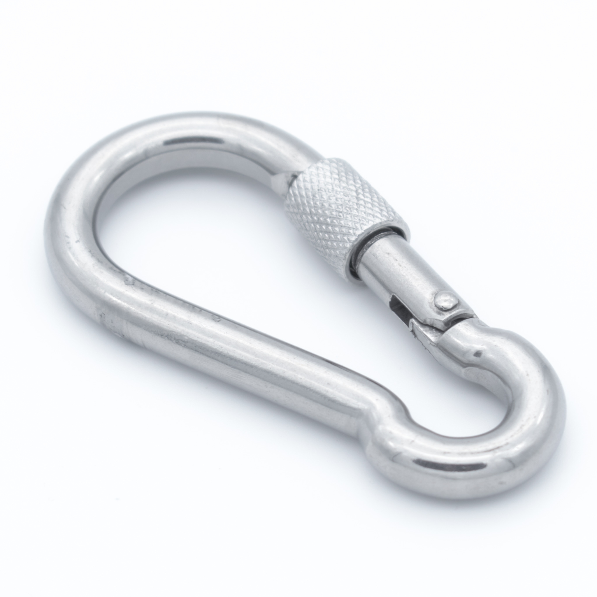 Karabinerhaken mit Sicherheitsmutter V4A 4 mm - VPE- 10-66-64-411-814594404.40