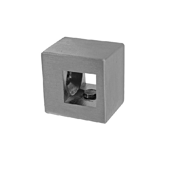 Querstabhalter Edelstahl AISI 304 fuer 10x10 Fuellung- Flachpfosten- geschliffen-89-11A4810000-A.4