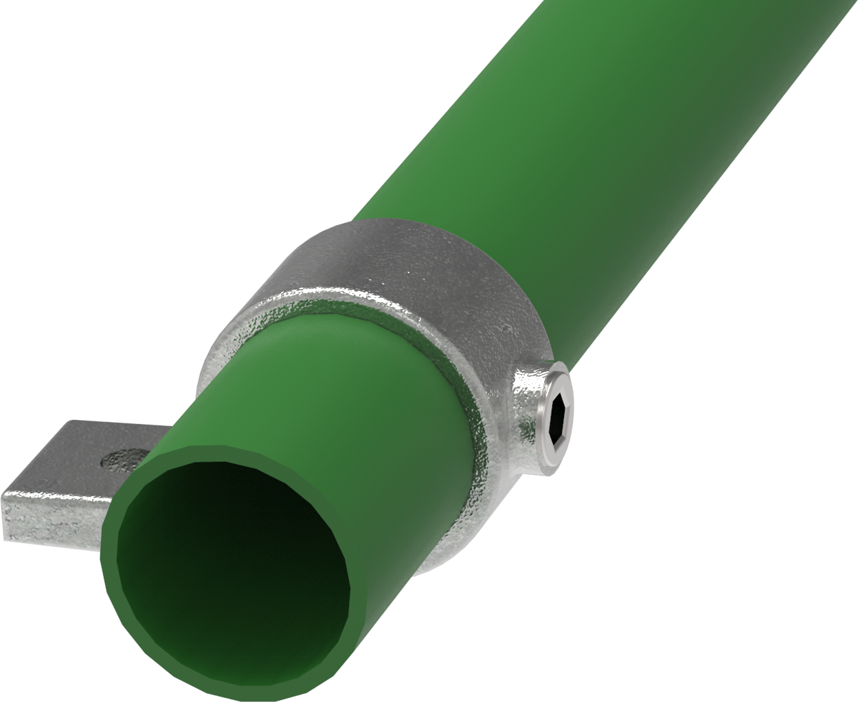 Rohrverbinder - Befestigungsring mit Flansch 1 Bohrung - 199S17 - 17-2 mm - 3-8- - Feuerverzinkt u. Elektrogalvanisiert-199S17