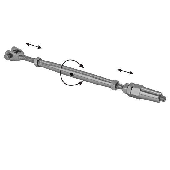 Wantenspanner Edelstahl AISI 316 L 200-270 mm fuer Kabel Ø 5 mm Gabel Seilhalter-89-11A147250005-A.4