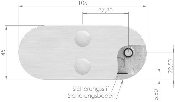 Sichtschutz Mittelglasklemme Mod- 25- in V4A-88-1125-MK.V4A