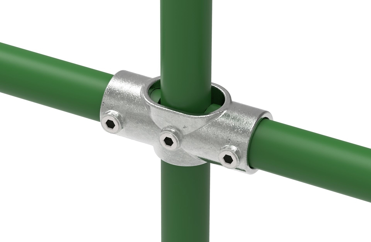 Rohrverbinder - Kreuzstueck verstellbar 0-11° - 156 - 33-7 mm - 48-3 mm - 1- - 1 1-2- - Feuerverzinkt u. Elektrogalvanisiert-156