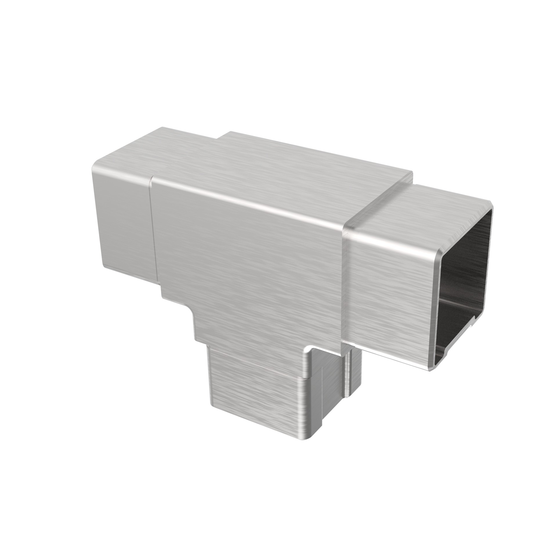 Gelaender T-Verbinder Edelstahl AISI 304 fuer Vierkantrohr 40x40x2 mm geschliffen-89-11A4307040-A.4