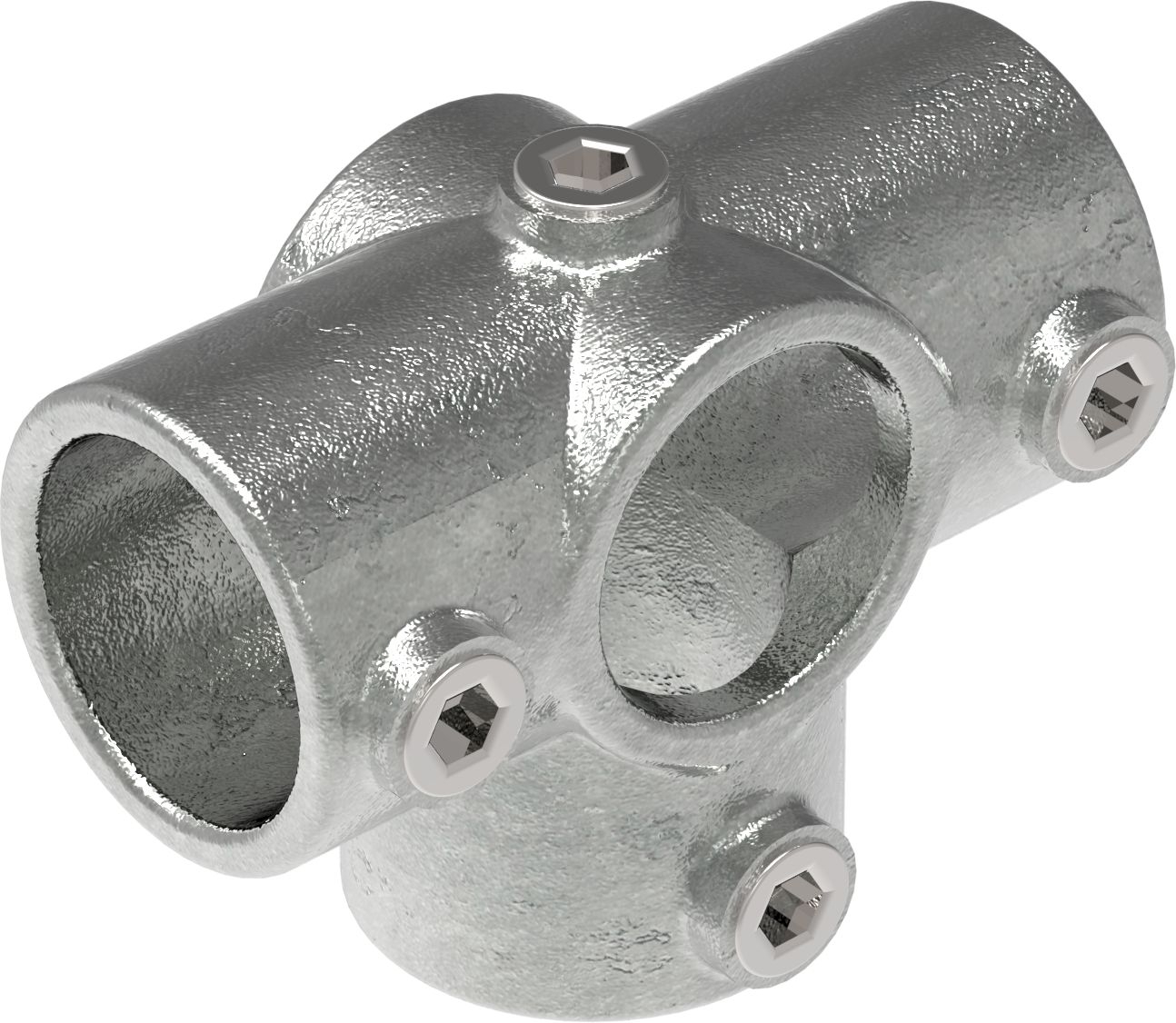 Rohrverbinder - T-Stueck fuer Stuetzrohr - 176B34 - 33-7 mm - 1- - Feuerverzinkt u. Elektrogalvanisiert-176B34