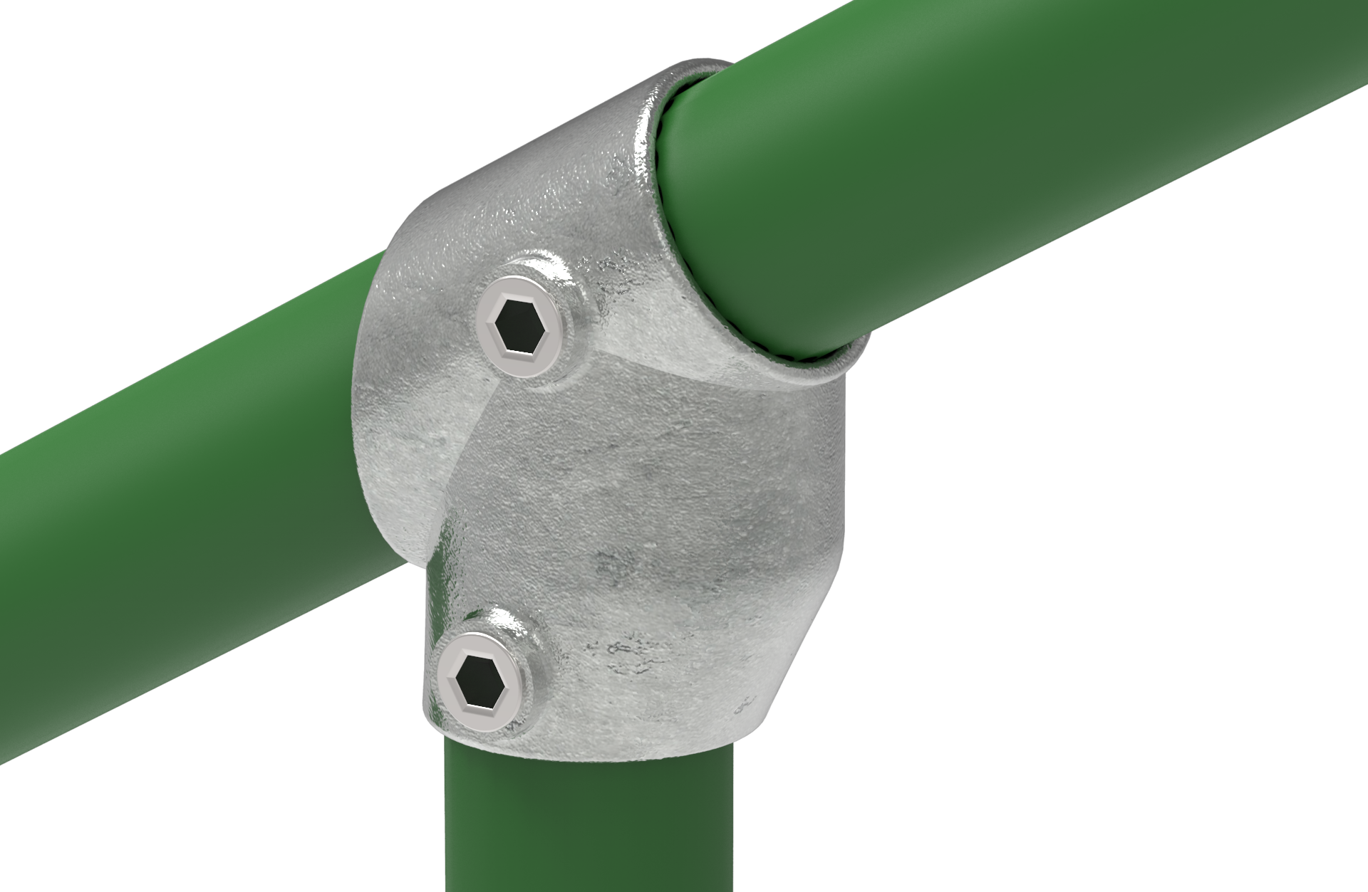 Rohrverbinder - T-Stueck kurz 30-60° - 129 - 26-9 mm - 48-3 mm - 3-4- - 1 1-2- - Feuerverzinkt u. Elektrogalvanisiert-129