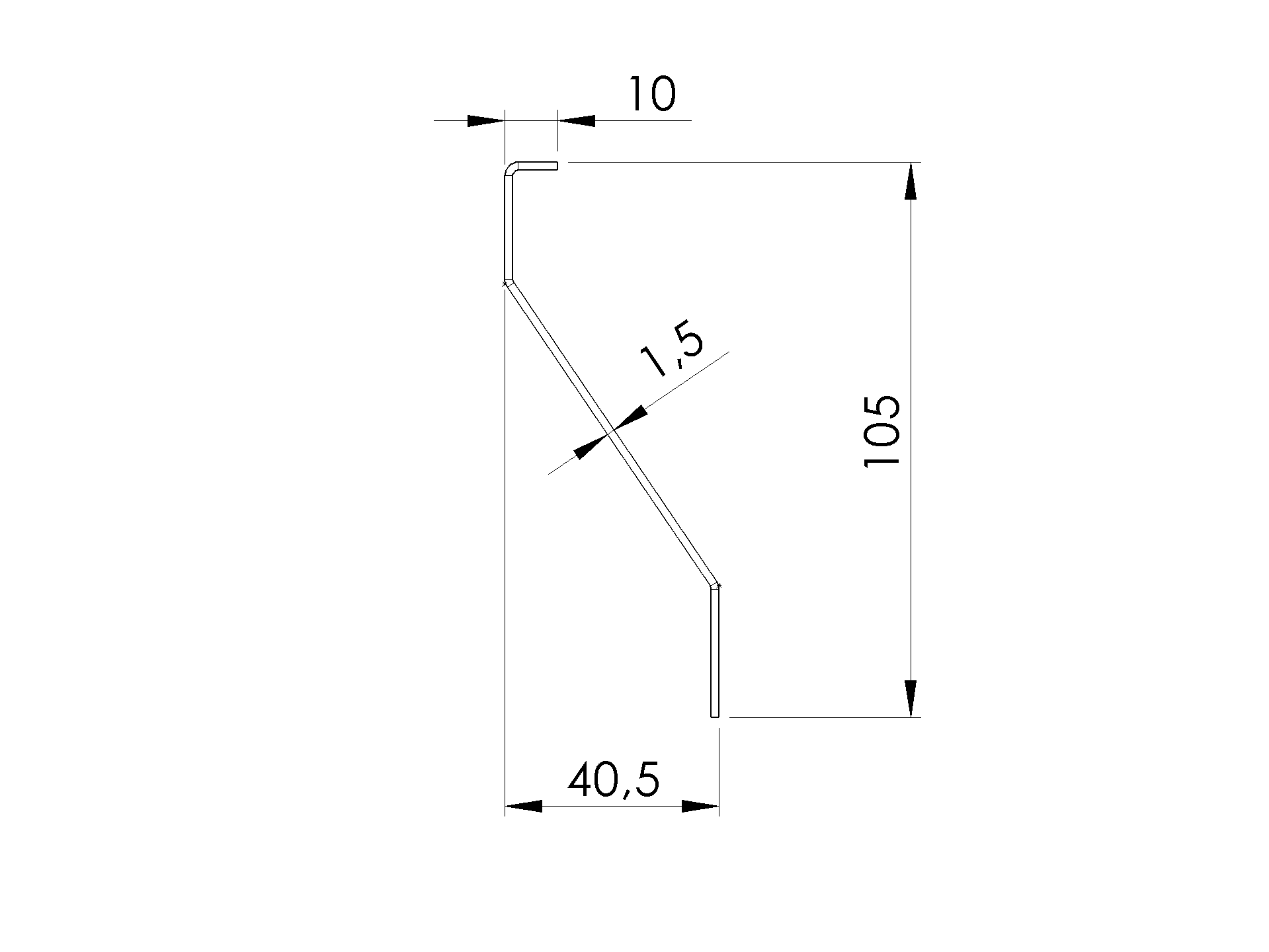 Zaunlamelle Stahl 40x105 mm Profil 4000 mm lang 1-5 mm stark verzinkt-89.ZNL4S40X1054000N