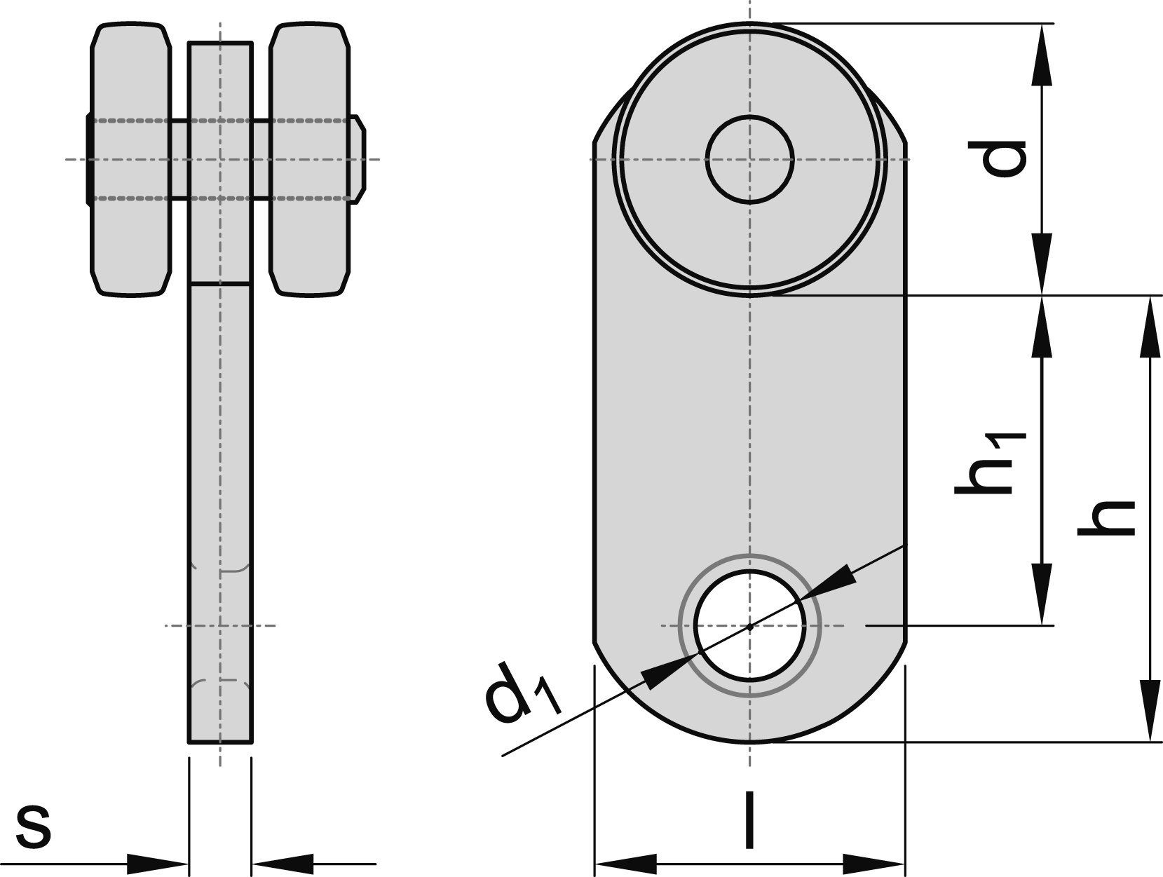 Einfachrolle zum Einhaengen MEA Gr- 1 verzinkt Ø 28 mm 10332811-60-0168.7