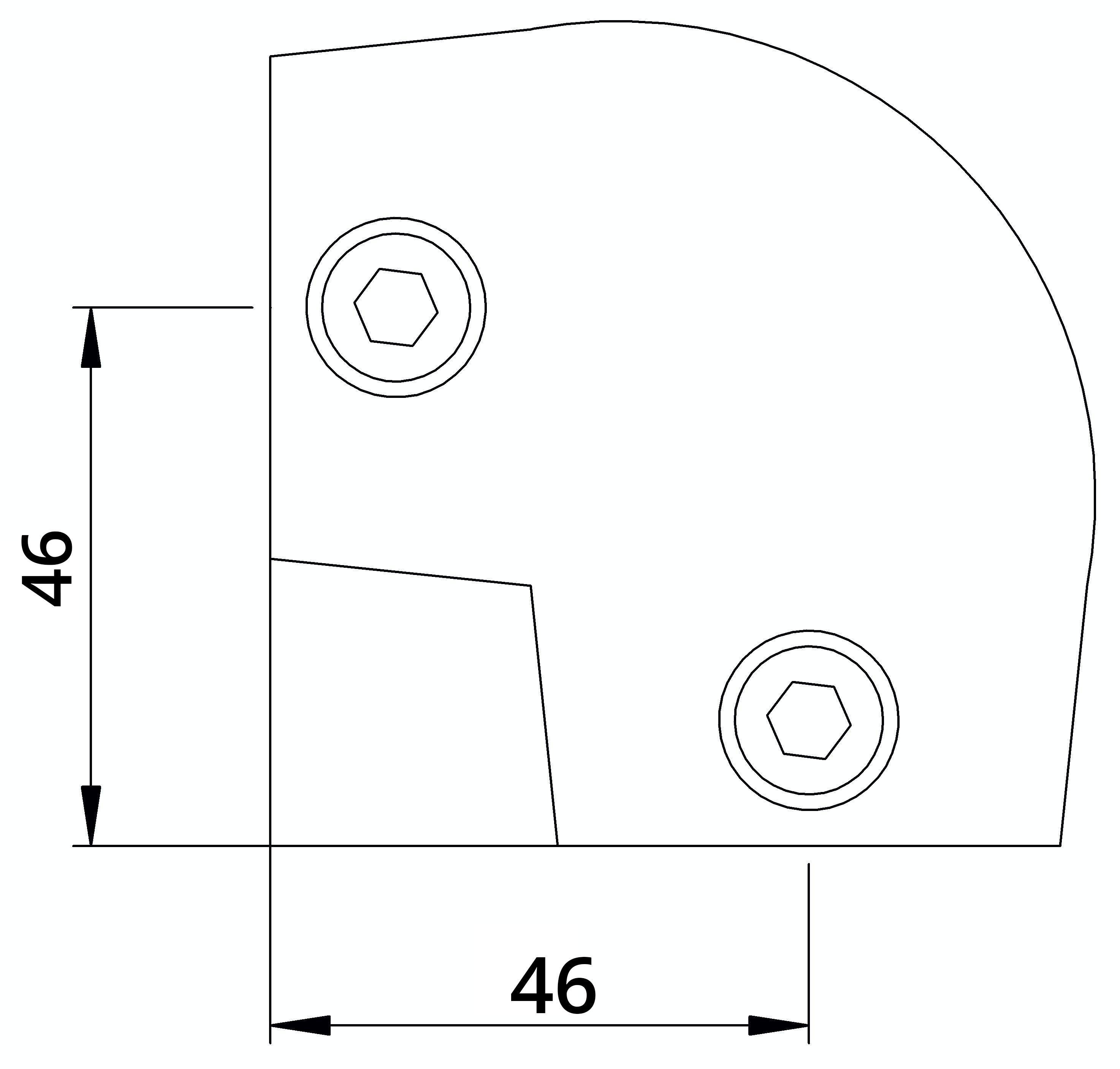 Rohrverbinder - Bogen 90° verstellbar 0-11° - 154B34 - 33-7 mm - 1- - Feuerverzinkt u. Elektrogalvanisiert-154B34
