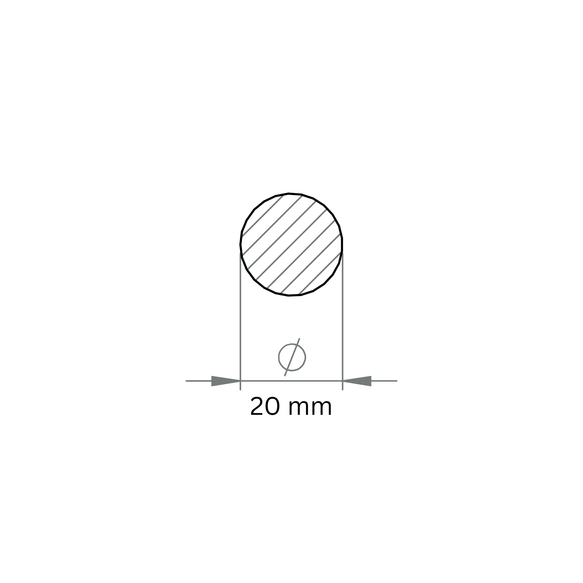 Rundmaterial Ø 20 mm Laenge- 3000 mm Stahl S235JR- roh-30-2149.8
