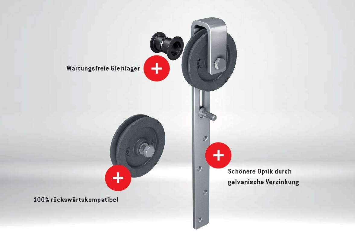 Gussrolle mit Buegel Haengetor MEA verz- Buegel Ø 90 mm 10330136-60-0002.9