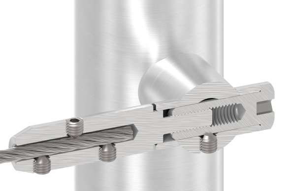 Seilhalter zum Schrauben und Spannen - Fuer Seil Ø 6 mm - V2A-11-2843.4