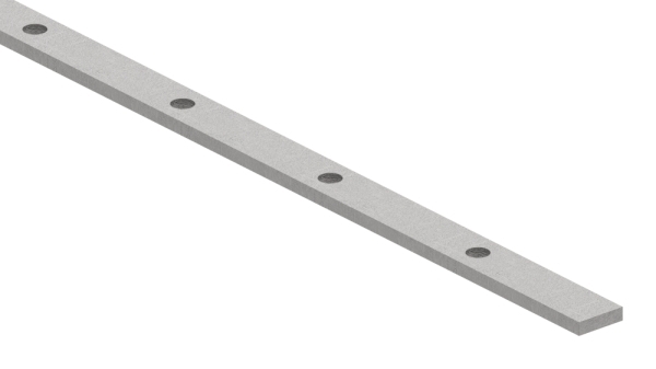 Flacheisen gelocht - Laenge- 3000 mm - 24 Lochungen - Stahl -Roh- S235JR-30-1671.8